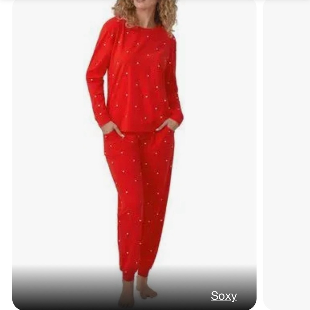 Bedhead Pajamas 2pc Tiny Hearts Stretch Long Sleeve Pullover & Jogger Large NWT